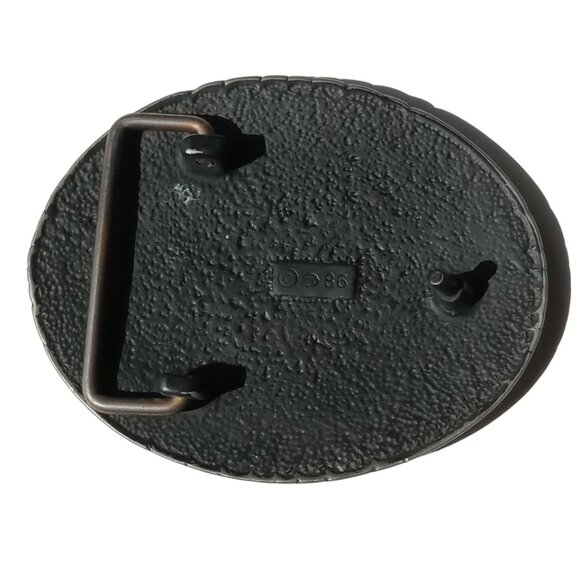 1986 Live to Ride, Ride to Live, Born in USA Vintage Belt Buckle, Turquoise - Picture 5 of 7